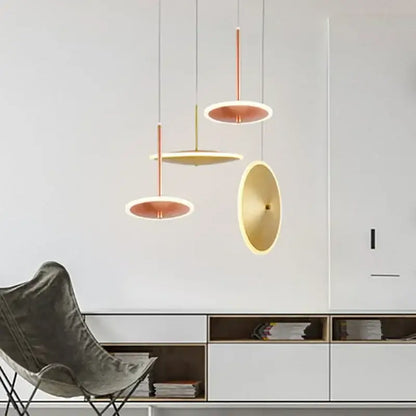 Modern minimalist gold led pendant light kitchen island decor