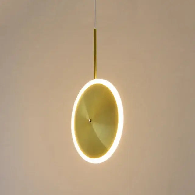 Modern minimalist gold led pendant light kitchen island decor