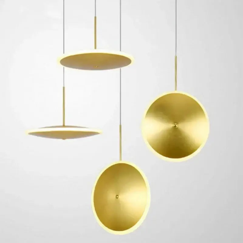 Modern minimalist gold led pendant light kitchen island decor