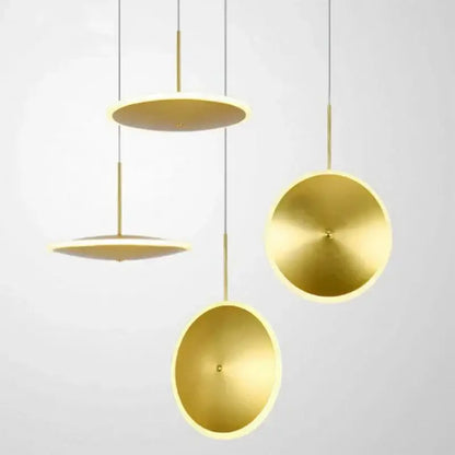 Modern minimalist gold led pendant light kitchen island decor