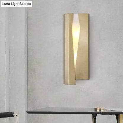 Modern minimalist gold metal rectangle wall sconce light living room