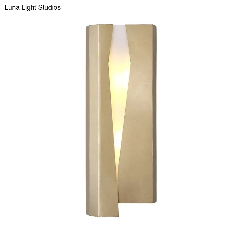 Modern minimalist gold metal rectangle wall sconce light living room
