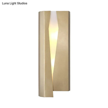 Modern minimalist gold metal rectangle wall sconce light living room