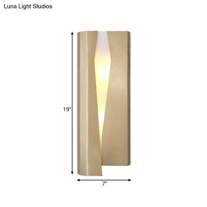 Modern minimalist gold metal rectangle wall sconce light living room