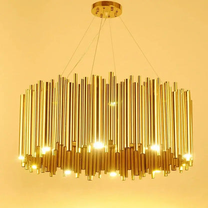 Modern minimalist gold stainless steel chandelier living room lamp