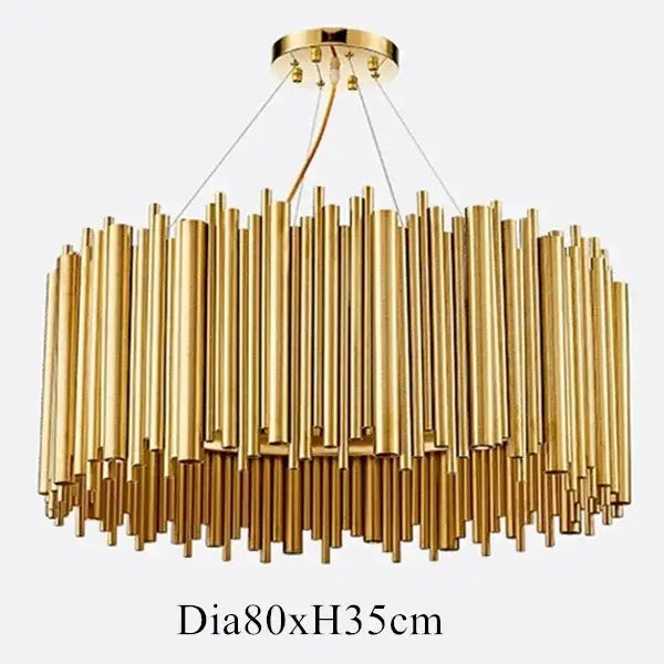 Modern minimalist gold stainless steel chandelier living room lamp