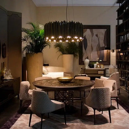 Modern minimalist gold stainless steel chandelier living room lamp
