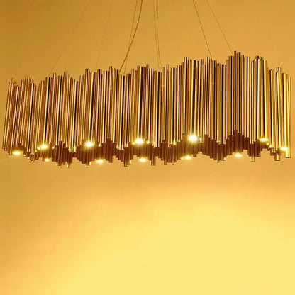 Modern minimalist gold stainless steel chandelier living room lamp