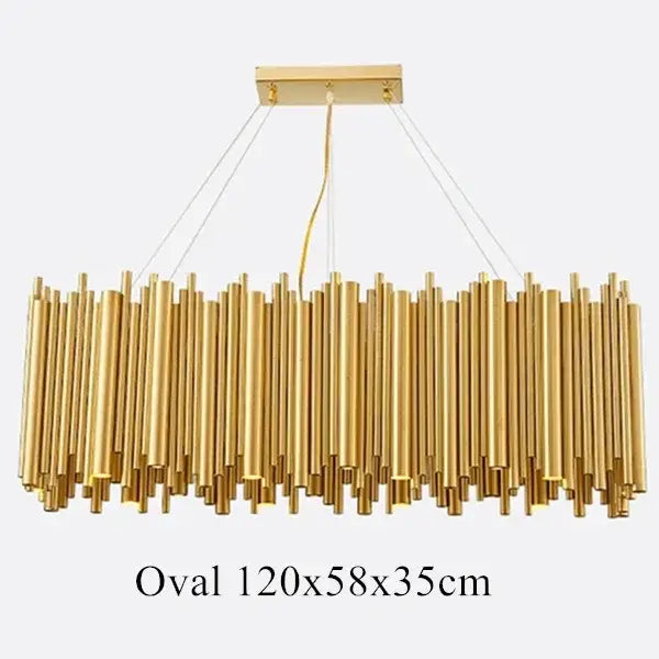 Modern minimalist gold stainless steel chandelier living room lamp