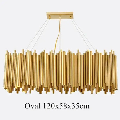 Modern minimalist gold stainless steel chandelier living room lamp