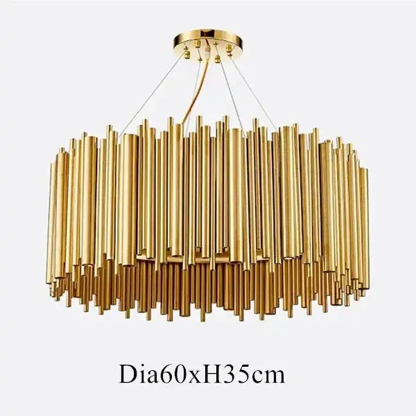 Modern minimalist gold stainless steel chandelier living room lamp