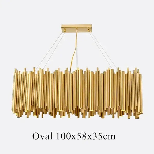 Modern minimalist gold stainless steel chandelier living room lamp