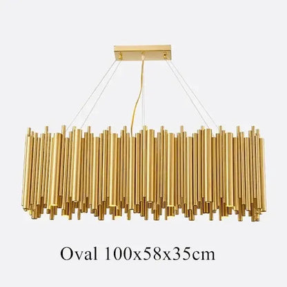 Modern minimalist gold stainless steel chandelier living room lamp