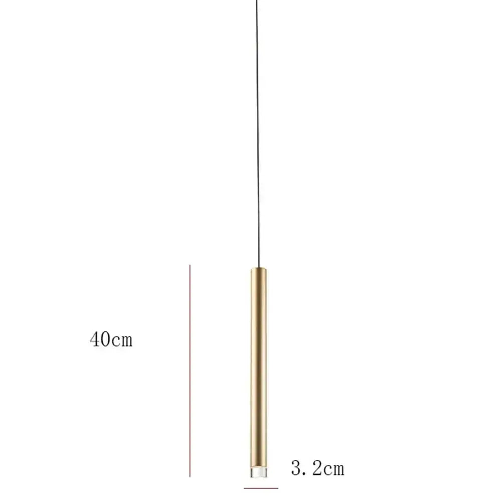 Modern minimalist gold tube led pendant lights for kitchen dining room