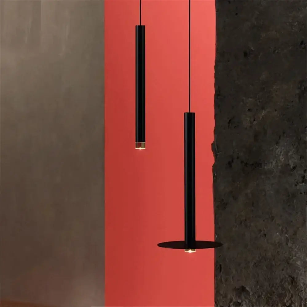 Modern minimalist gold tube led pendant lights for kitchen dining room