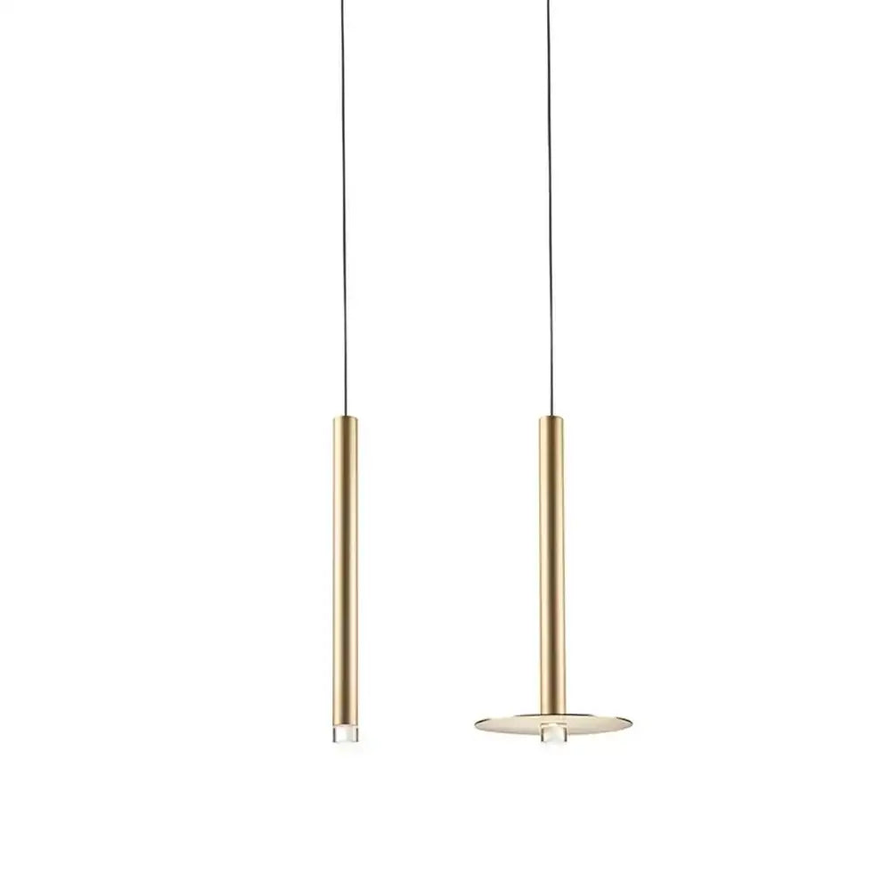 Modern minimalist gold tube led pendant lights for kitchen dining room