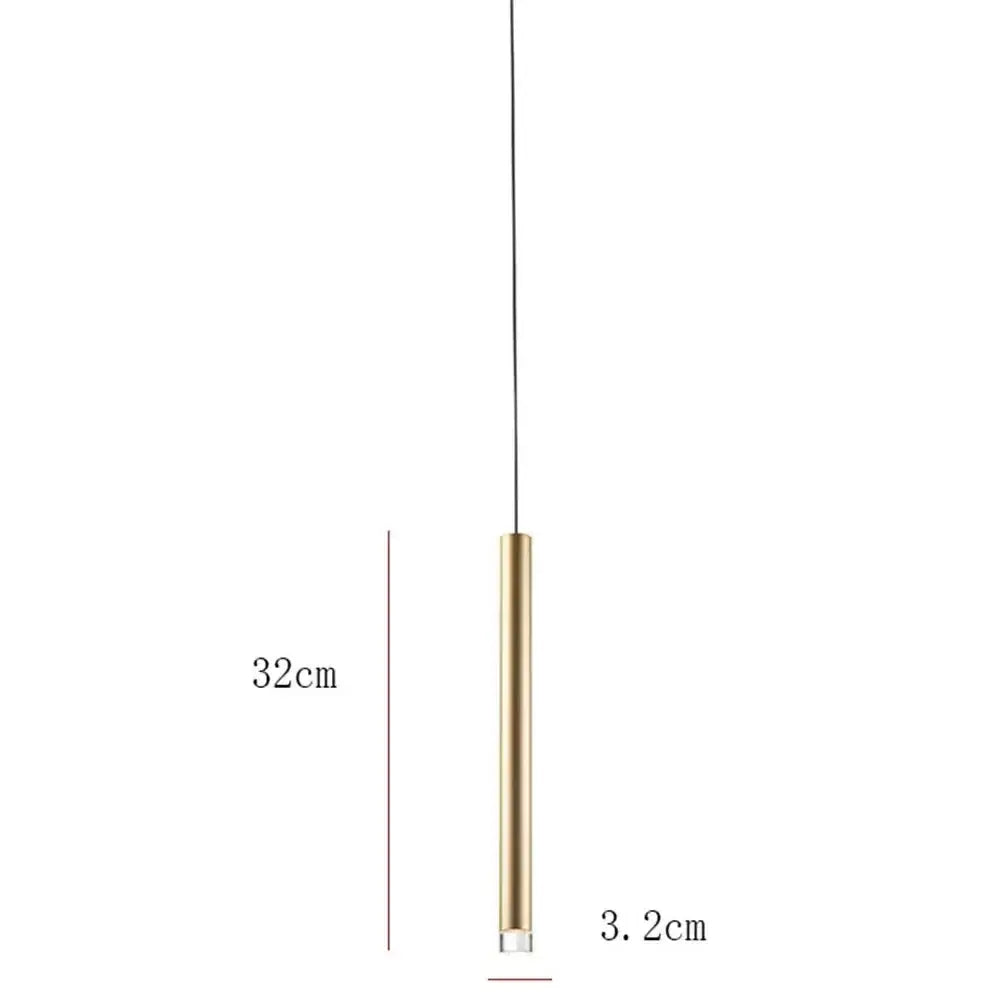 Modern minimalist gold tube led pendant lights for kitchen dining room