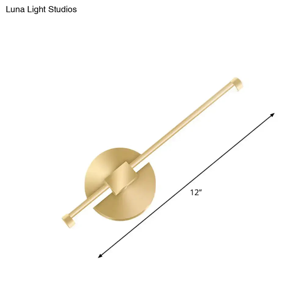 Modern minimalist gold tube stick wall sconce bedroom led light