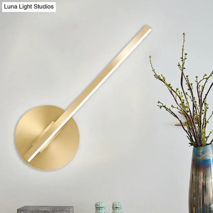 Modern minimalist gold tube stick wall sconce bedroom led light