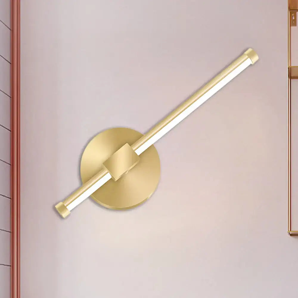 Modern minimalist gold tube stick wall sconce bedroom led light