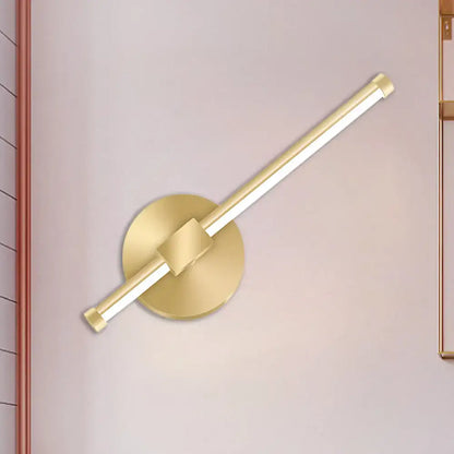 Modern minimalist gold tube stick wall sconce bedroom led light