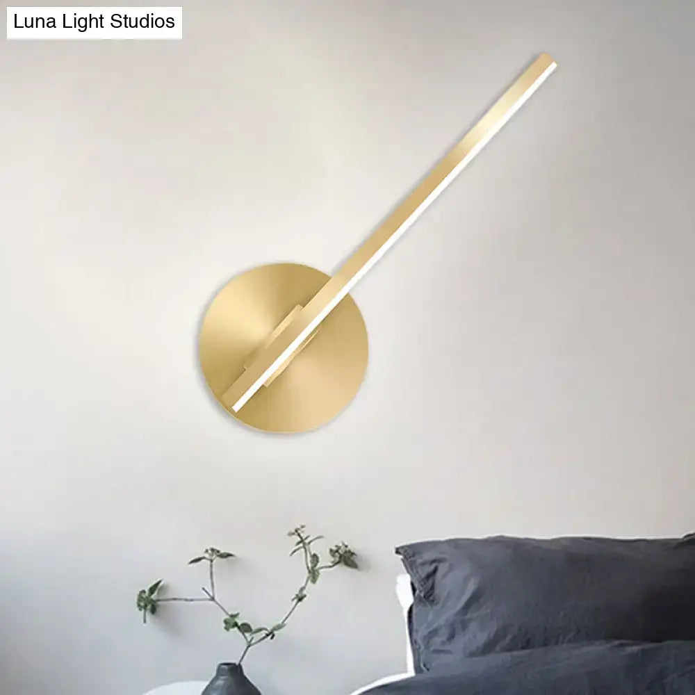 Modern minimalist gold tube stick wall sconce bedroom led light