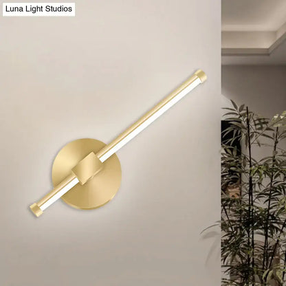 Modern minimalist gold tube stick wall sconce bedroom led light