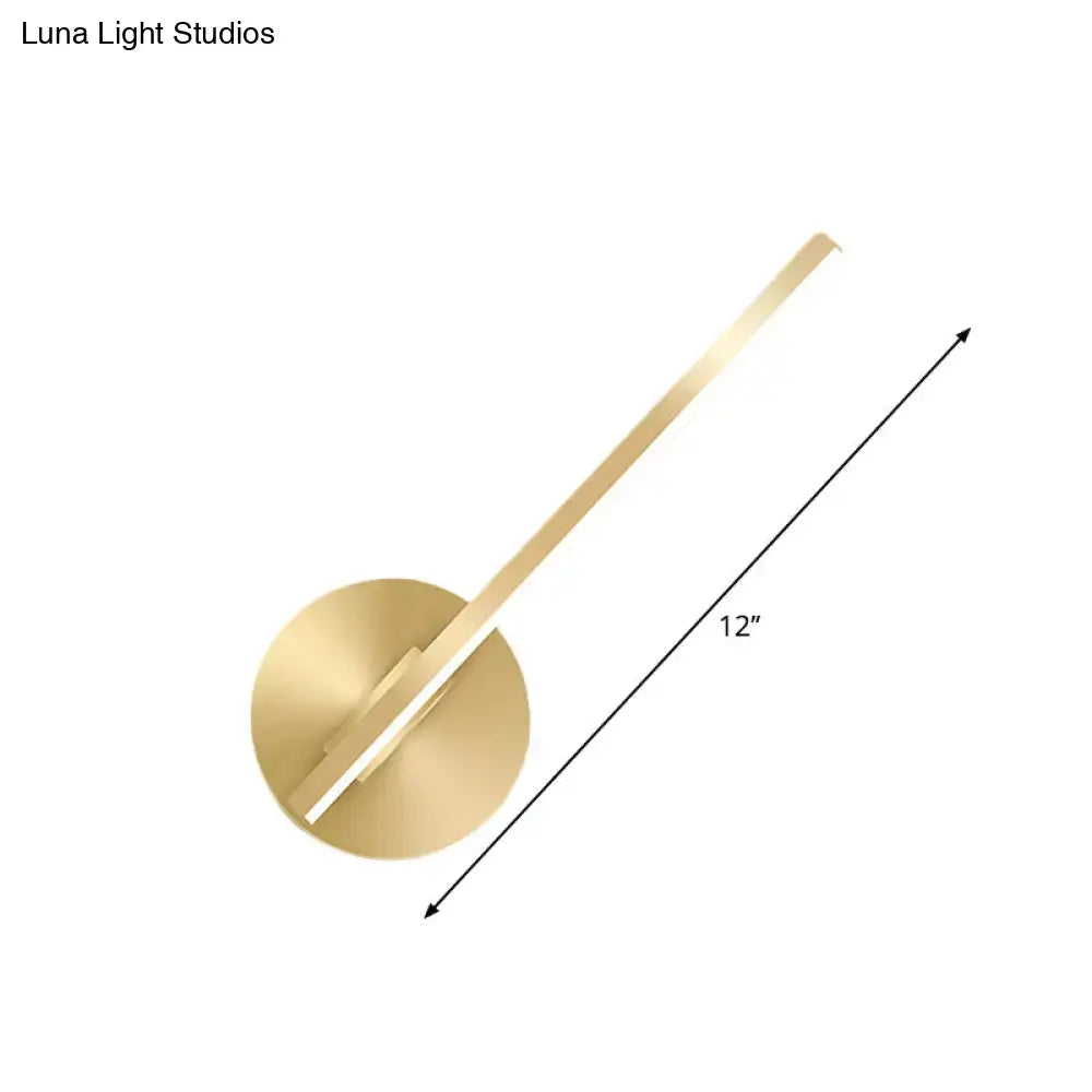 Modern minimalist gold tube stick wall sconce bedroom led light