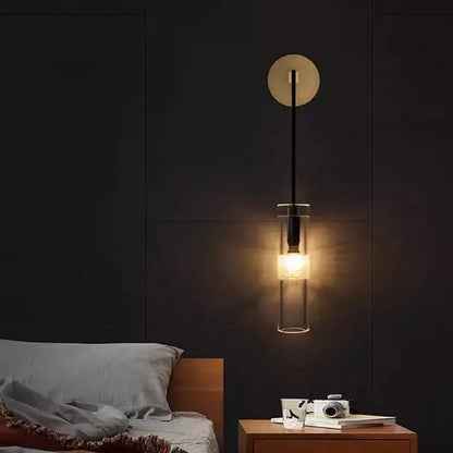 Modern minimalist golden glass wall lamp living room sconce