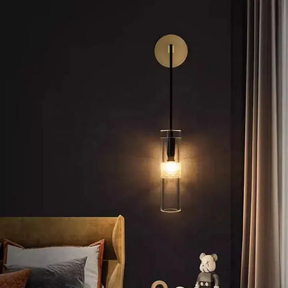 Modern minimalist golden glass wall lamp living room sconce