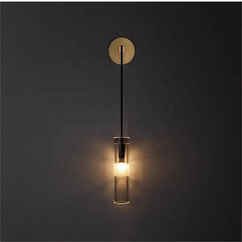Modern minimalist golden glass wall lamp living room sconce
