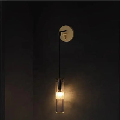 Modern minimalist golden glass wall lamp living room sconce