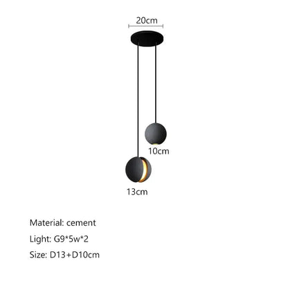 Modern minimalist gray and gold pendant light dining room