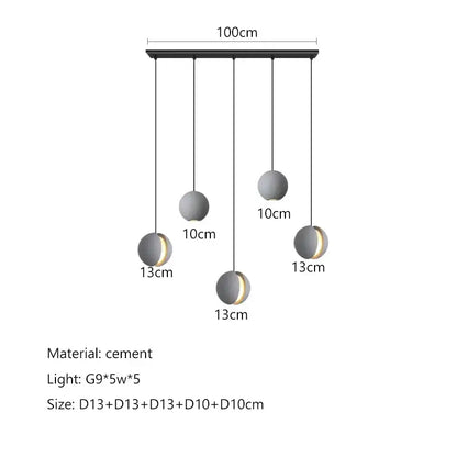 Modern minimalist gray and gold pendant light dining room