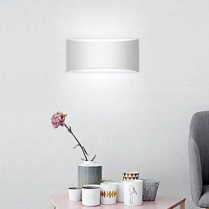 Modern minimalist gray curved wall sconce – bedroom led light