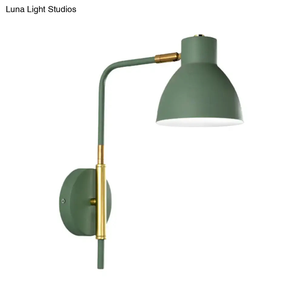 Modern minimalist gray e27 bulb wall sconce bedroom light with gold rod