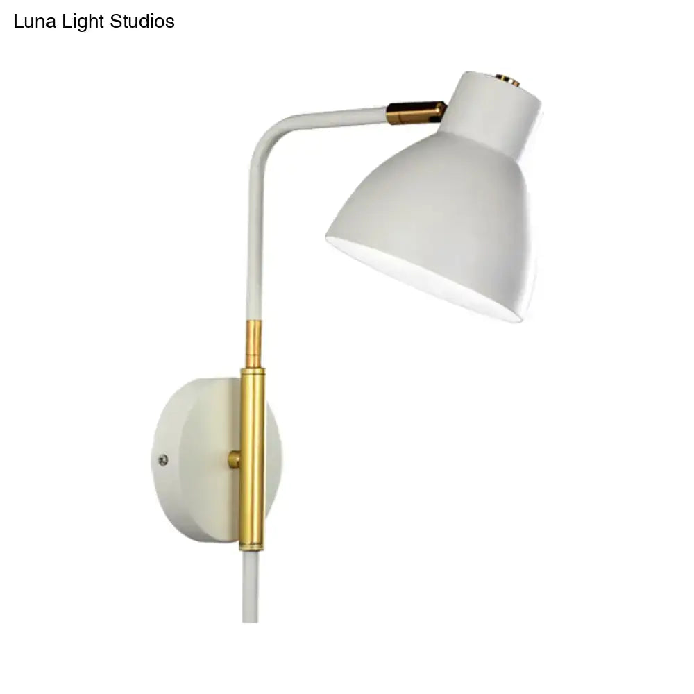 Modern minimalist gray e27 bulb wall sconce bedroom light with gold rod