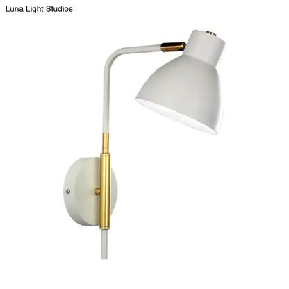 Modern minimalist gray e27 bulb wall sconce bedroom light with gold rod