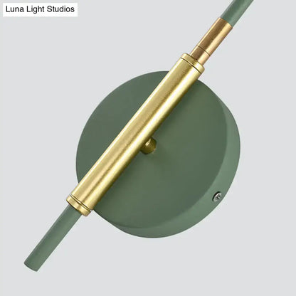 Modern minimalist gray e27 bulb wall sconce bedroom light with gold rod