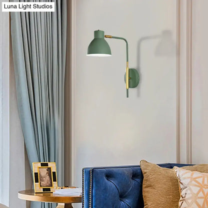 Modern minimalist gray e27 bulb wall sconce bedroom light with gold rod