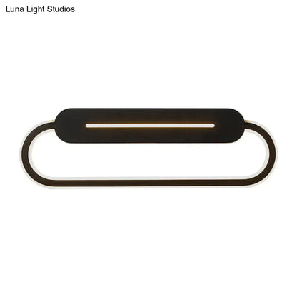 Modern minimalist gray oval led wall sconce bedroom light