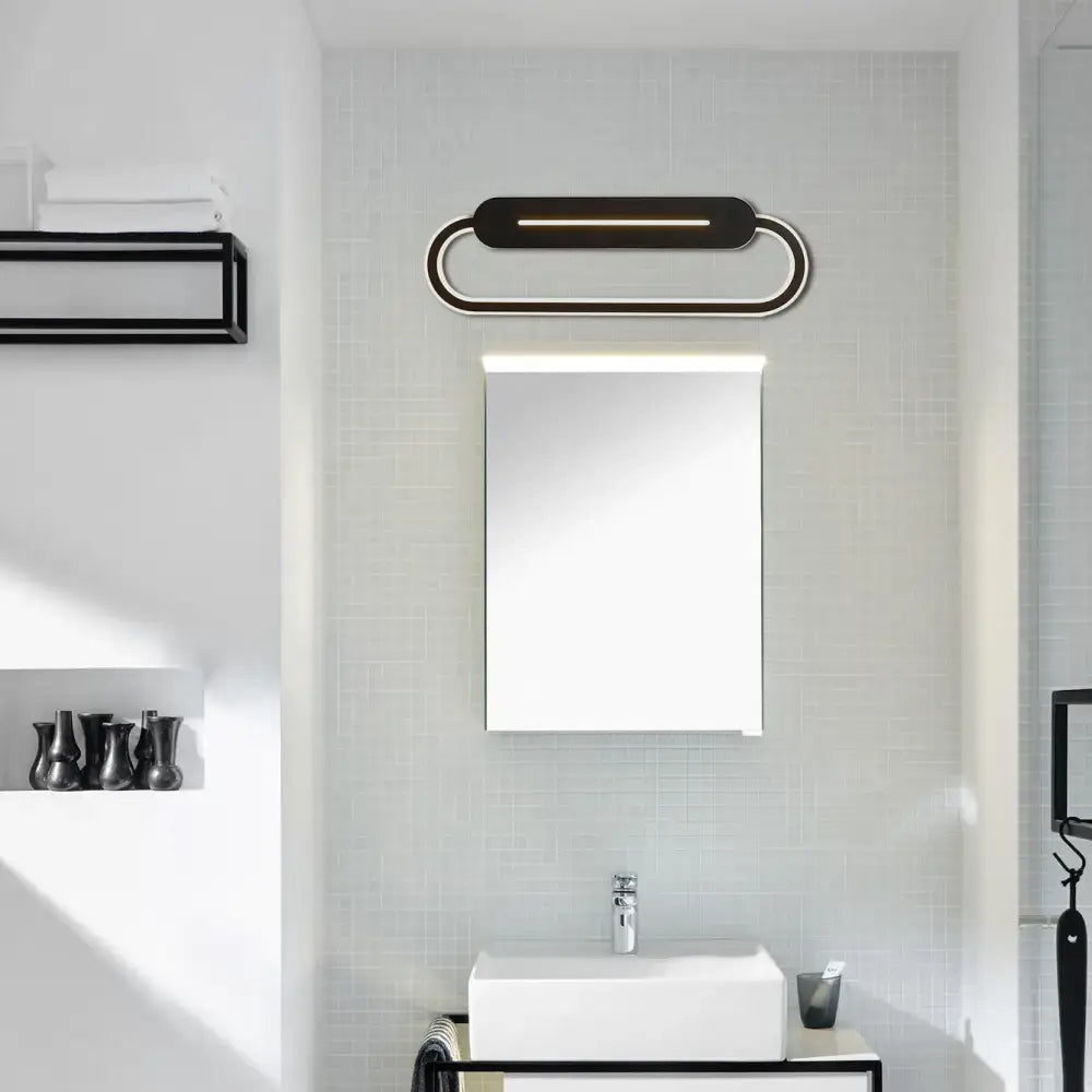 Modern minimalist gray oval led wall sconce bedroom light