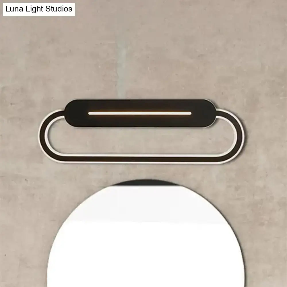 Modern minimalist gray oval led wall sconce bedroom light