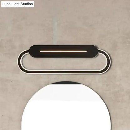 Modern minimalist gray oval led wall sconce bedroom light