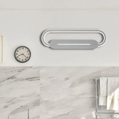 Modern minimalist gray oval led wall sconce bedroom light