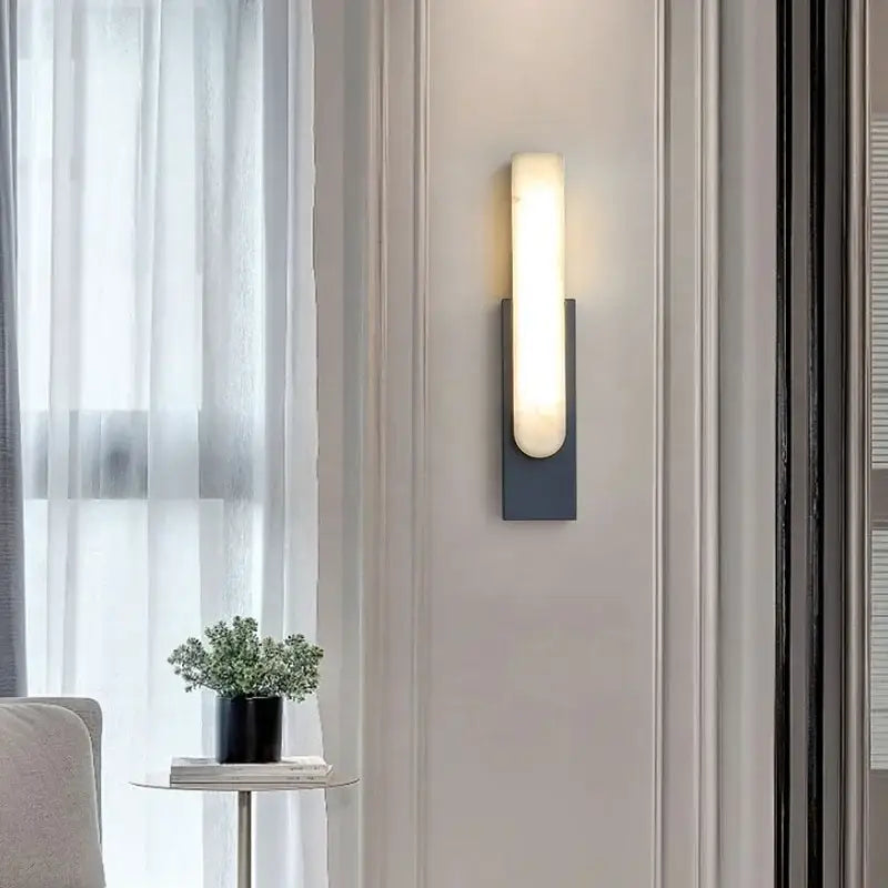 Modern minimalist grey metal led wall sconce bedroom light
