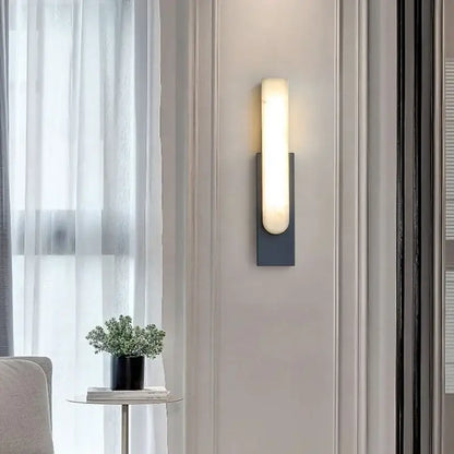 Modern minimalist grey metal led wall sconce bedroom light