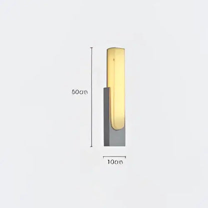 Modern minimalist grey metal led wall sconce bedroom light