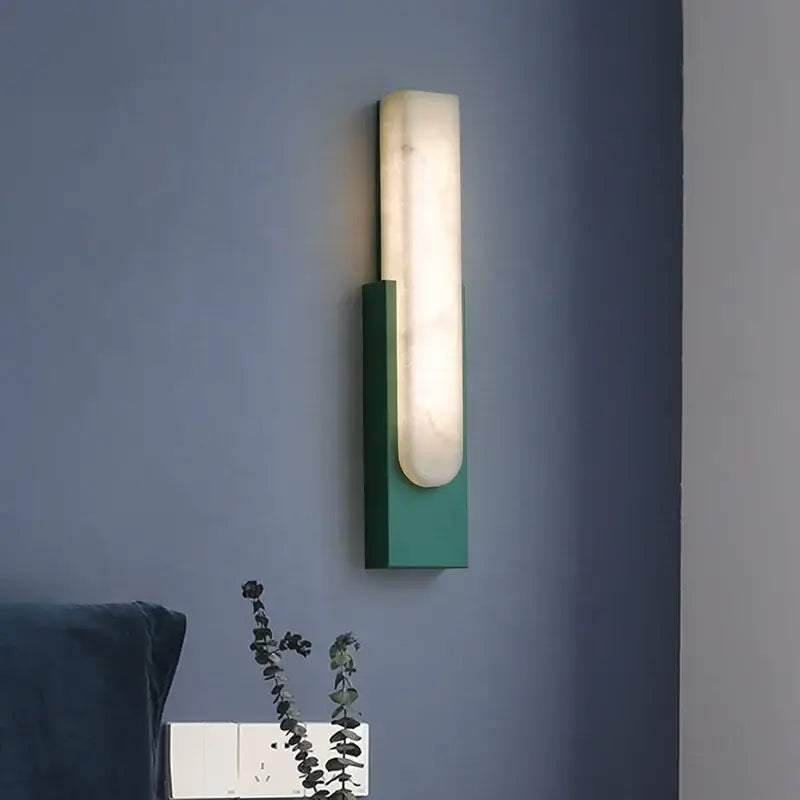 Modern minimalist grey metal led wall sconce bedroom light