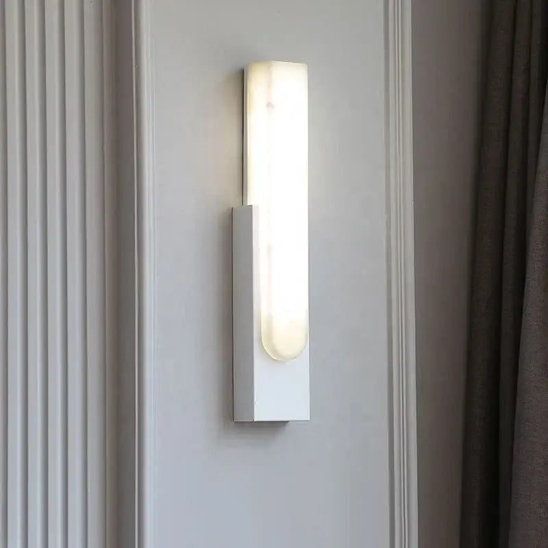 Modern minimalist grey metal led wall sconce bedroom light